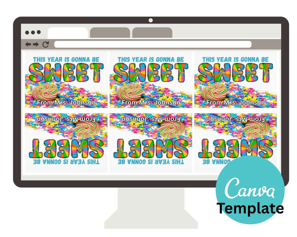 This Year is Gonna Be Sweet Back to School Candy Bag Topper Printable Canva Template