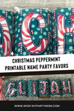 Peppermint Alphabet Hershey Candy Bar Wrapper Stocking Stuffer Printable