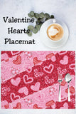 Valentine Red and Pink Glitter Hearts Placemat, 1pc