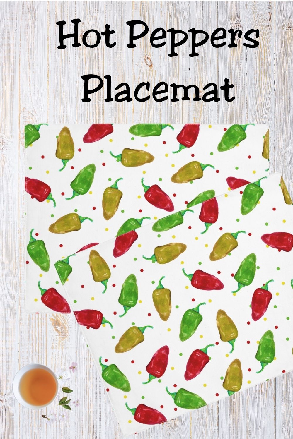 Hot Peppers Kitchen Placemat, 1pc