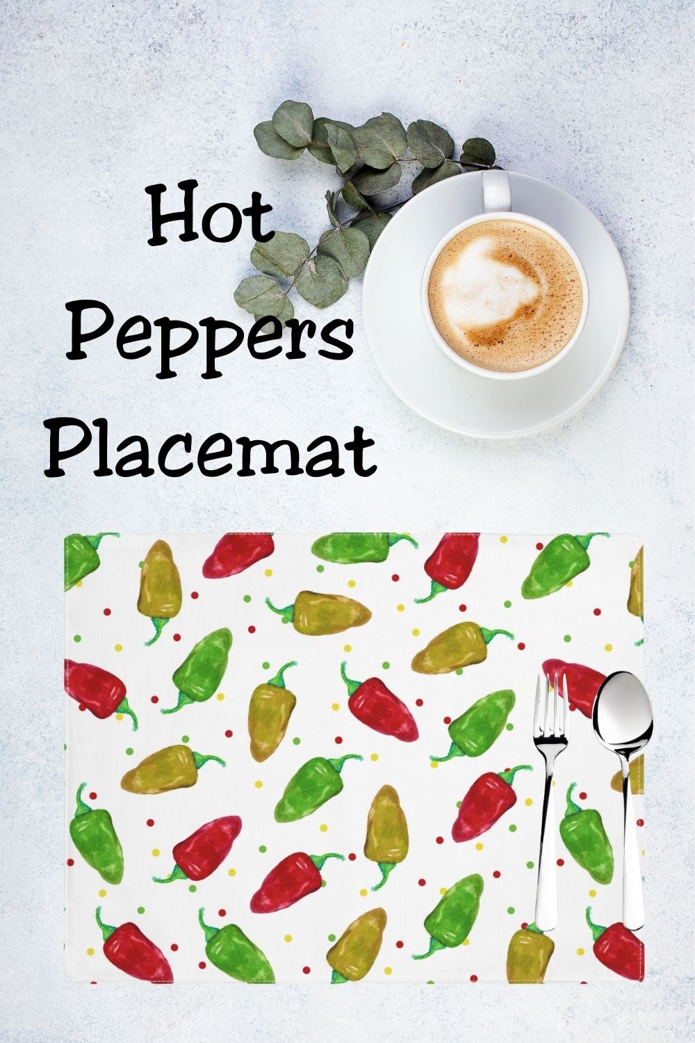 Hot Peppers Kitchen Placemat, 1pc