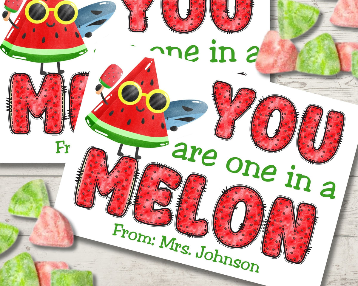 One in a Melon Canva Template Personalizable Bag Topper Printable