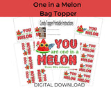 One in a Melon Canva Template Personalizable Bag Topper Printable