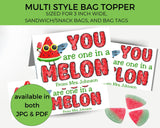One in a Melon Canva Template Personalizable Bag Topper Printable