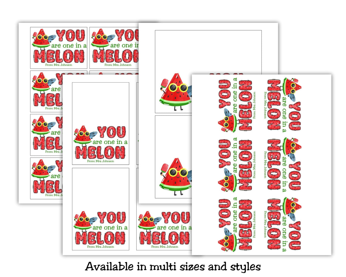 One in a Melon Canva Template Personalizable Bag Topper Printable