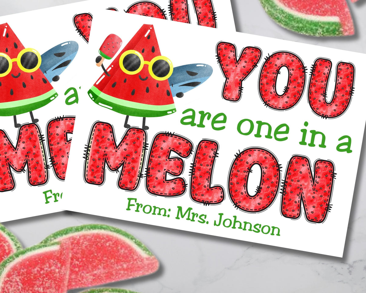 One in a Melon Canva Template Personalizable Bag Topper Printable