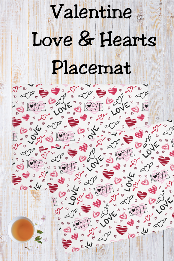 Valentine Love Hearts Placemat, 1pc