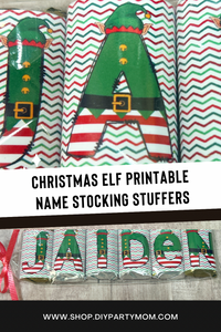 Christmas Elf Alphabet Hershey Candy Bar Wrapper Stocking Stuffer Printable