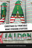 Christmas Elf Alphabet Hershey Candy Bar Wrapper Stocking Stuffer Printable