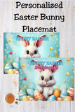 Personalized Blue Easter Bunny Easter Placemat