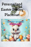 Personalized Blue Easter Bunny Easter Placemat