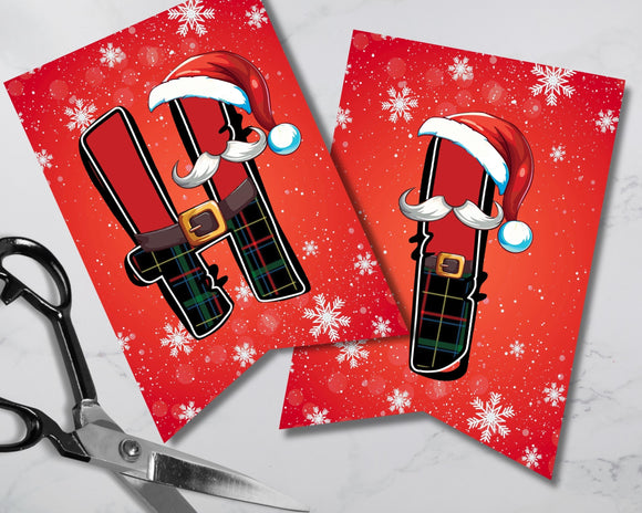 Santa Claus Pennant Canva Template Printable