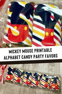 Mickey Mouse Alphabet Hershey Candy Bar Wrapper Printable