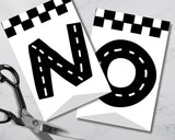 Racing Flag Pennant Banner Printable with Canva Template