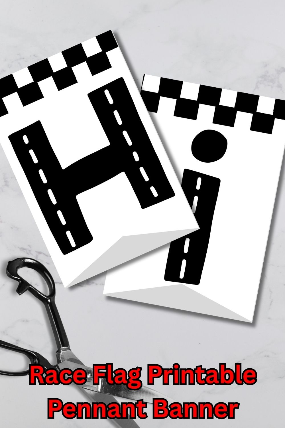 Racing Flag Pennant Banner Printable with Canva Template
