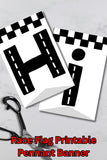 Racing Flag Pennant Banner Printable with Canva Template