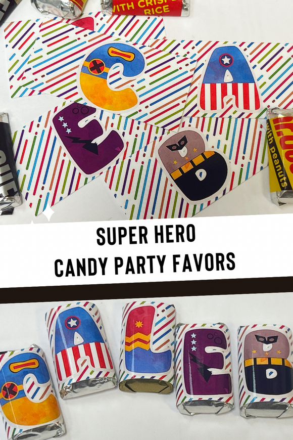 Hero Alphabet Hershey Candy Bar Wrapper Printable