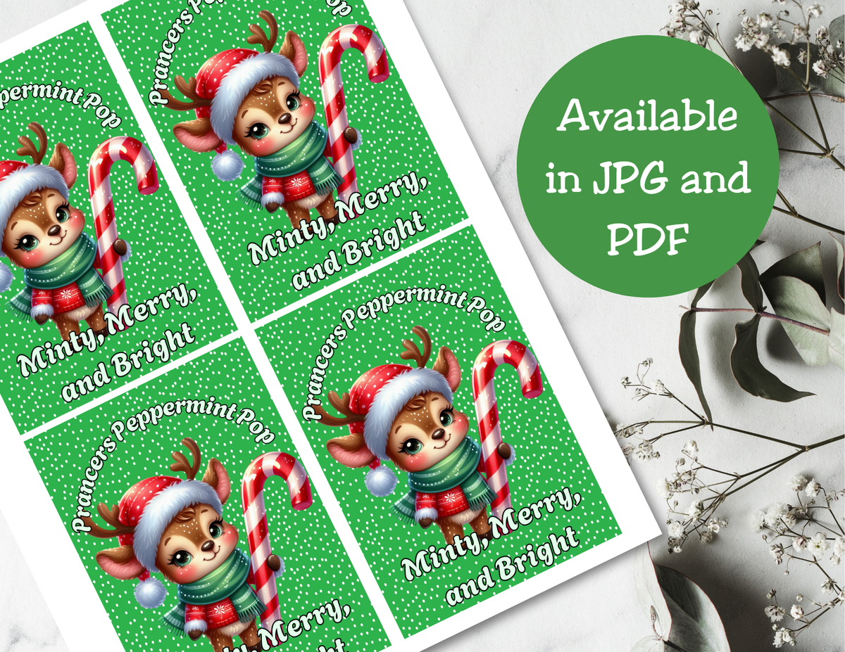 Reindeer Capri Sun Labels – Printable Christmas Drink Pouch Stickers for Kids