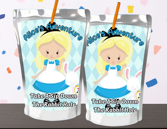 Alice in Wonderland Capri Sun Printable Labels