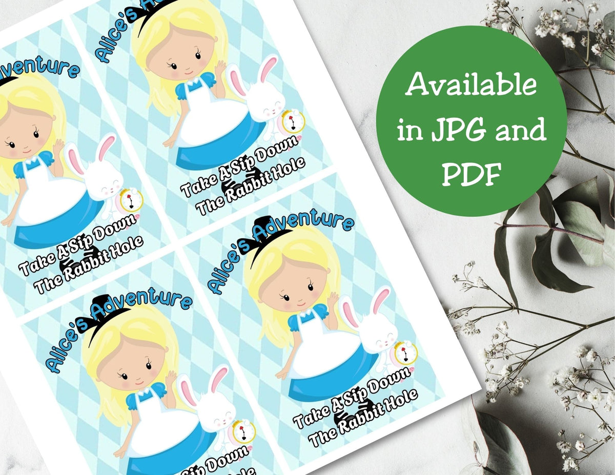 Alice in Wonderland Capri Sun Printable Labels