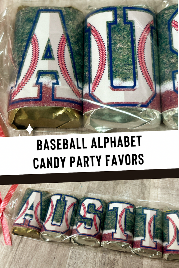 Baseball Alphabet Hershey Candy Bar Wrapper Printable