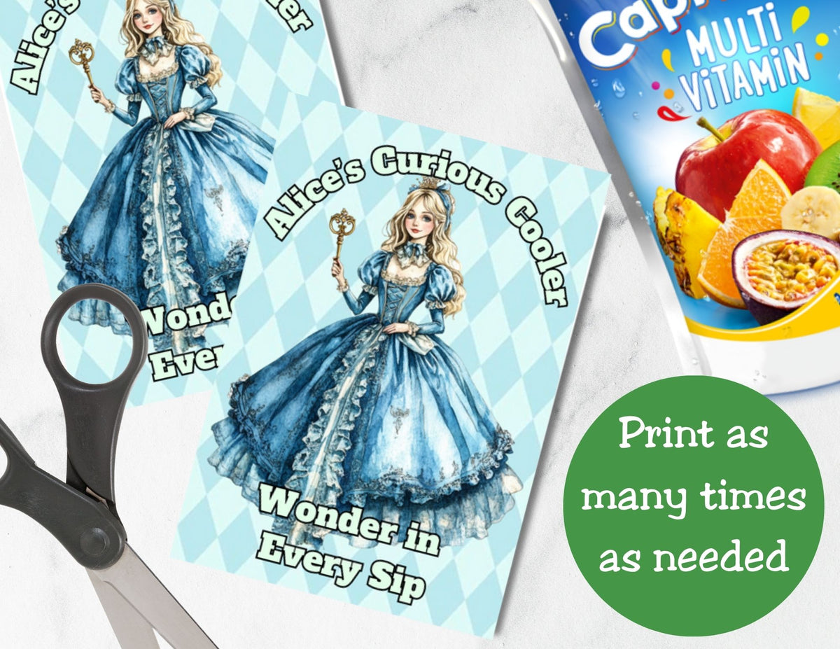 Vintage Alice in Wonderland Capri Sun Printable Label