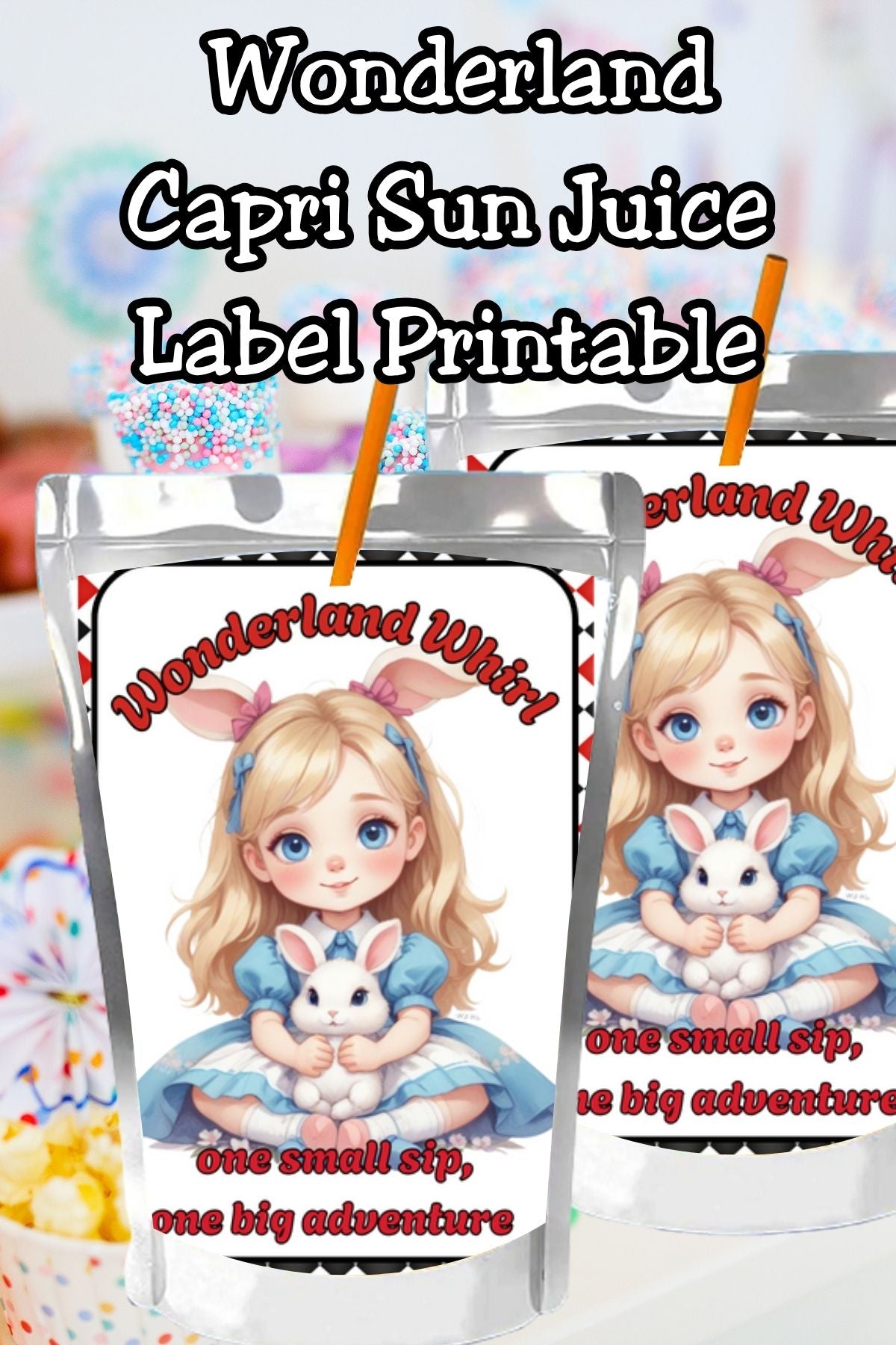 Cute Wonderland Capri Sun Printable Labels