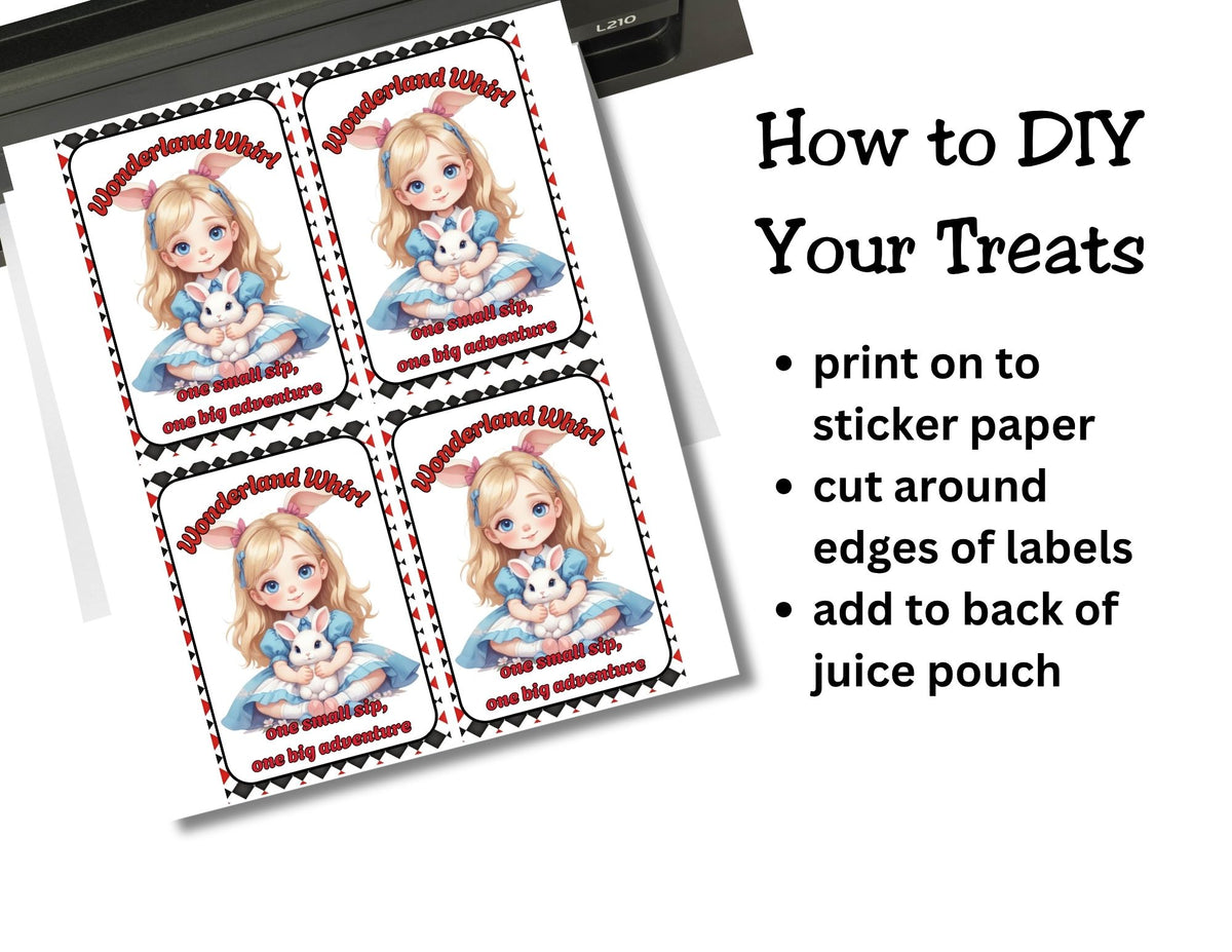 Cute Wonderland Capri Sun Printable Labels