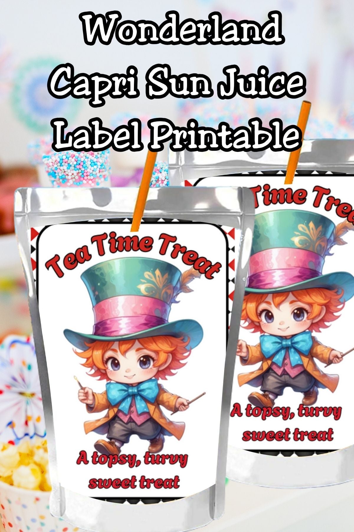 Cute Wonderland Capri Sun Printable Labels