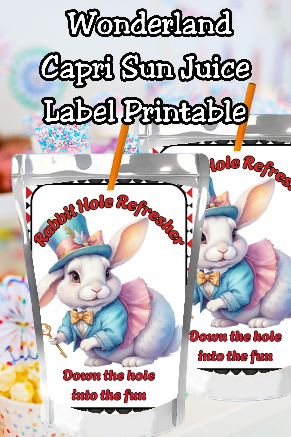 Cute Wonderland Capri Sun Printable Labels