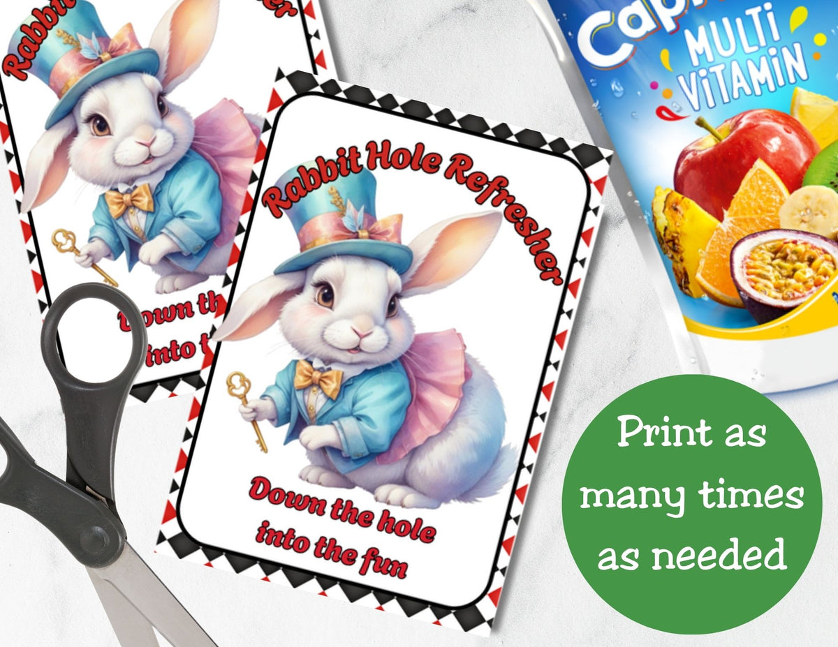 Cute Wonderland Capri Sun Printable Labels