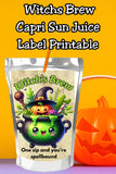 Witch’s Brew Capri Sun Pouch Label Printable