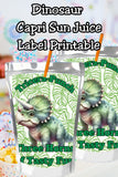 Dinosaur Capri Sun Label Printable