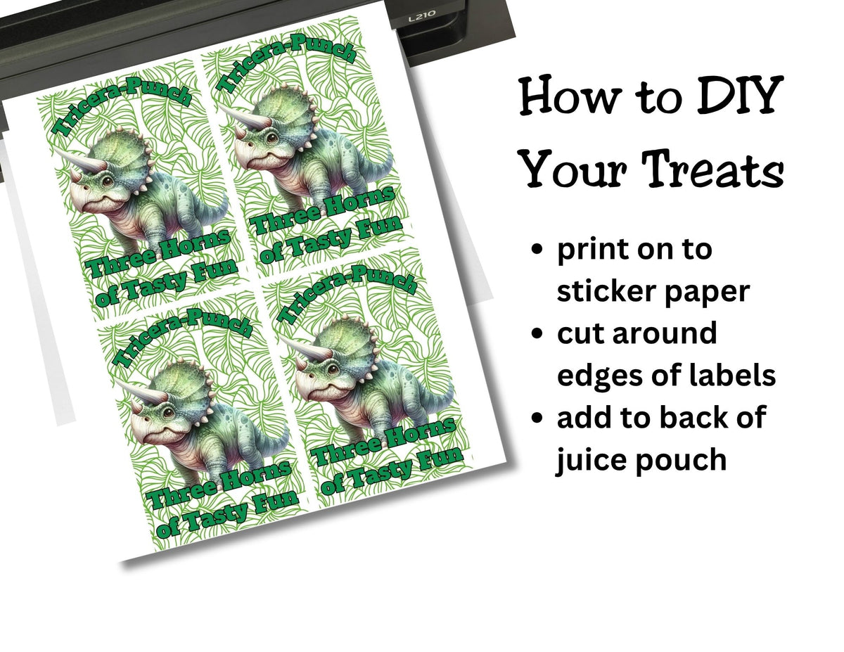Dinosaur Capri Sun Label Printable