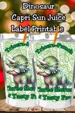 Dinosaur Capri Sun Label Printable