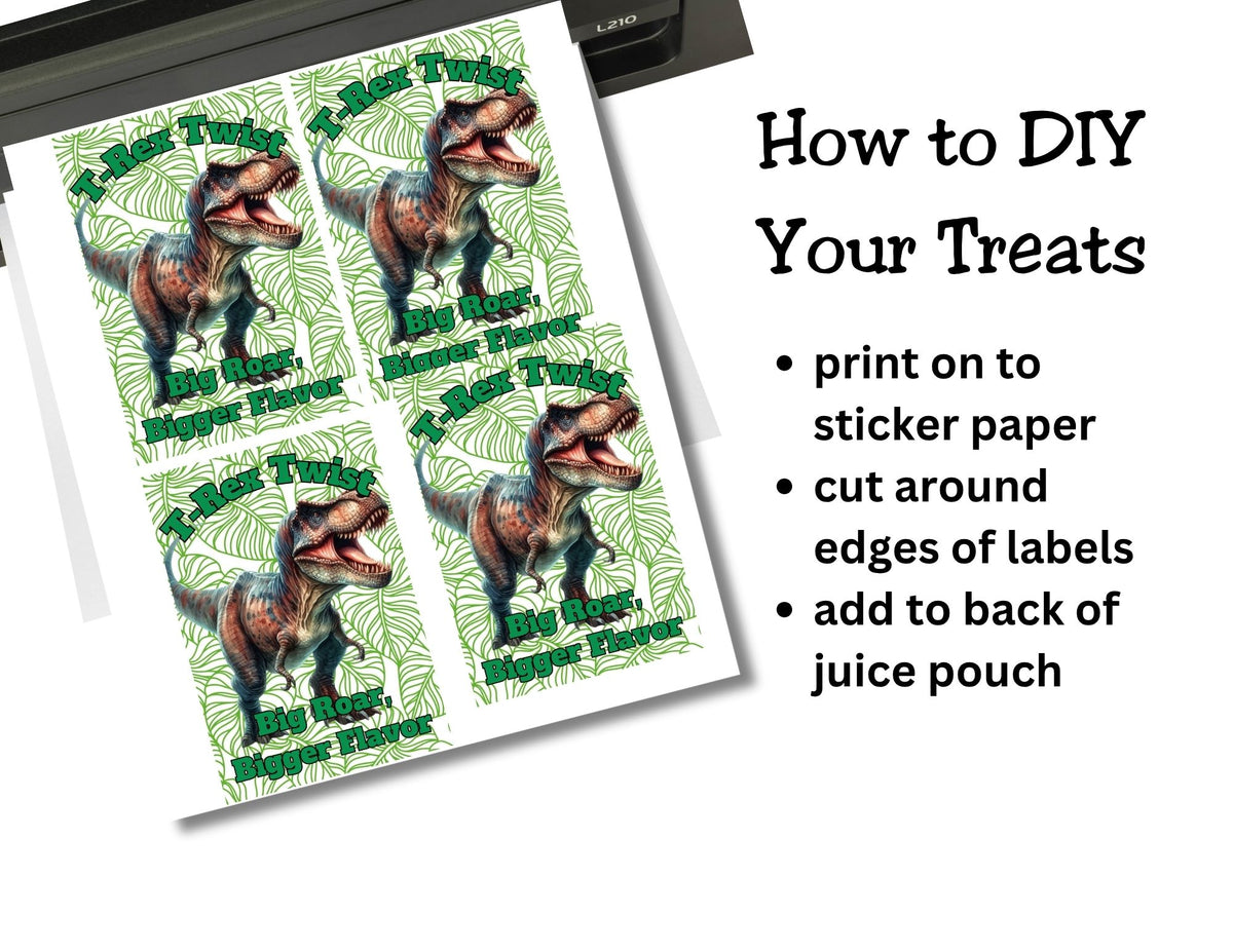 Dinosaur Capri Sun Label Printable