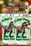 Dinosaur Capri Sun Label Printable