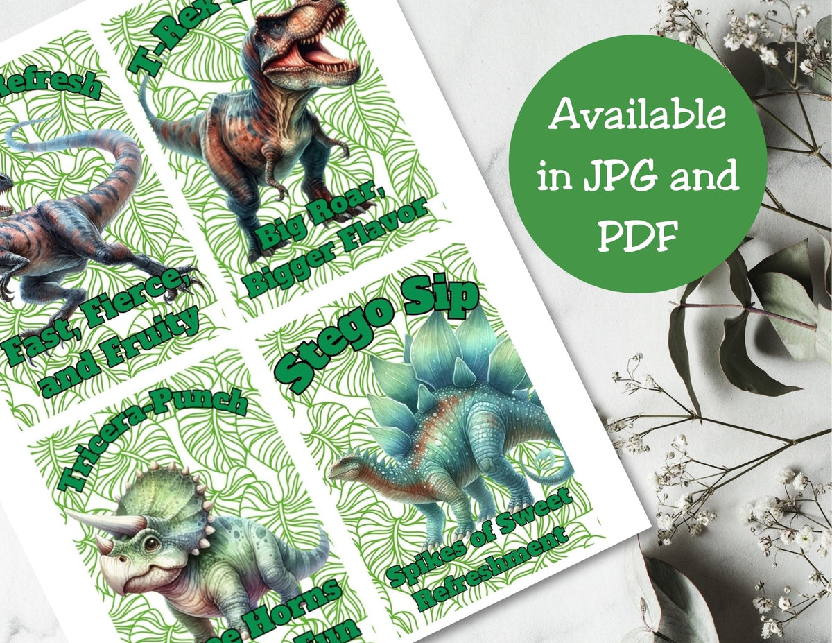 Dinosaur Capri Sun Label Printable