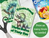 Dinosaur Capri Sun Label Printable