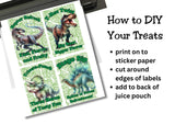 Dinosaur Capri Sun Label Printable