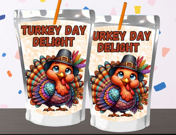 Turkey Day Delight Thanksgiving Capri Sun Label Printable