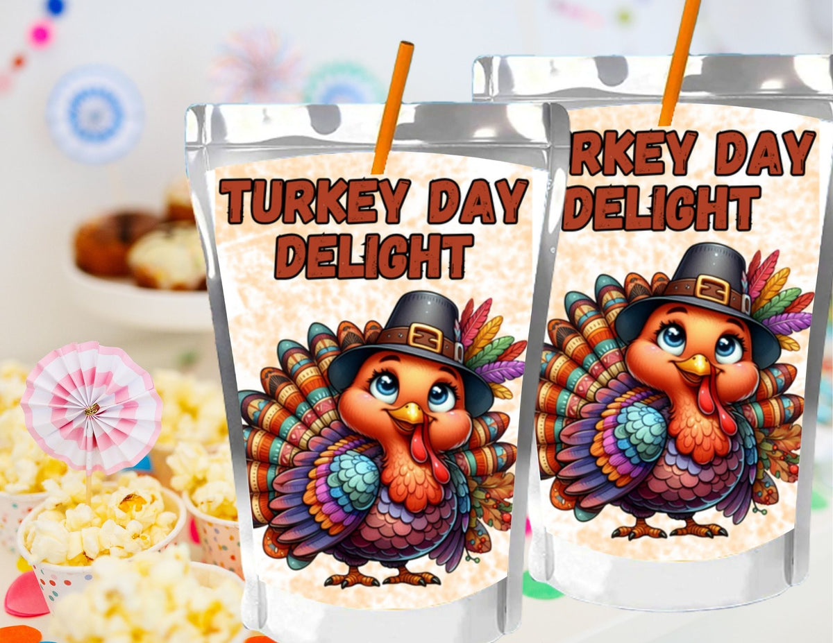 Turkey Day Delight Thanksgiving Capri Sun Label Printable