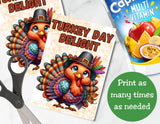 Turkey Day Delight Thanksgiving Capri Sun Label Printable