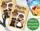 Pilgrim Punch Thanksgiving Capri Sun Label Printable