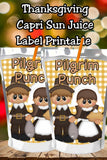 Pilgrim Punch Thanksgiving Capri Sun Label Printable