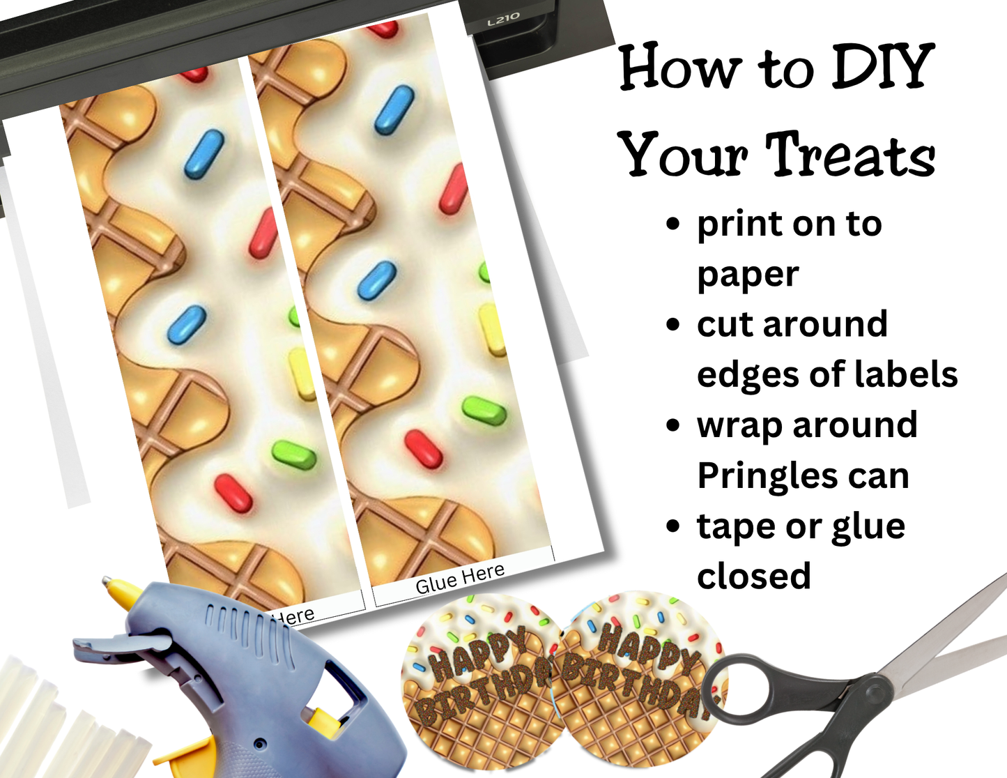 Ice Cream Birthday Pringles Can Label Printable