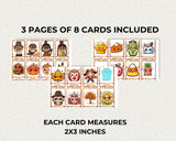 Thanksgiving Kids Memory Matching Game Printable