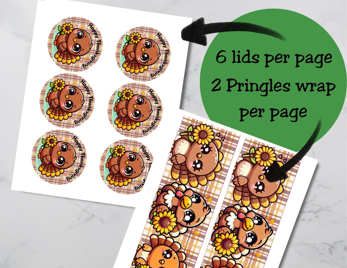 Thanksgiving Pringles Can Label Printable – Cute Turkey Party Favor