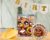 Thanksgiving Pringles Can Label Printable – Cute Turkey Party Favor