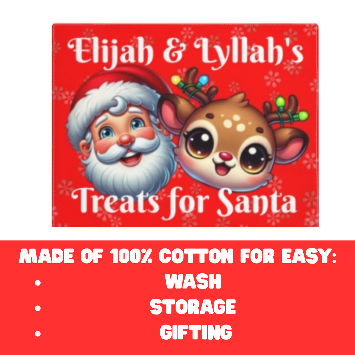 Personalized Santa Cookie Tray Placemat